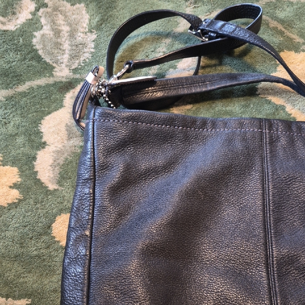 Coach Black Pebbled Leather Crossbody Bag - Picture 6 of 14